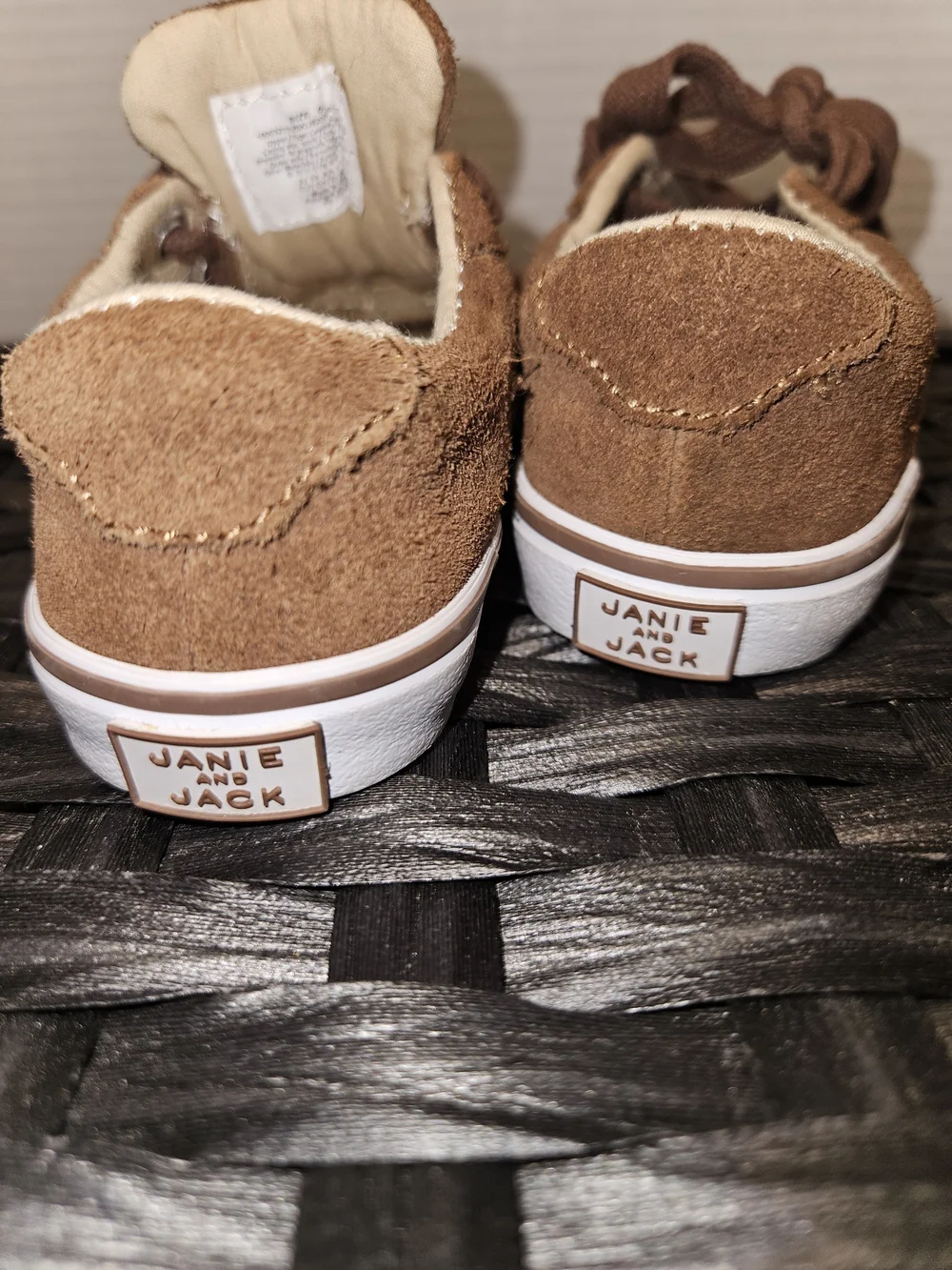 Janie and Jack Brown Suede Toddler Lace-Up Sneakers